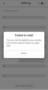pi security circle failed to add error