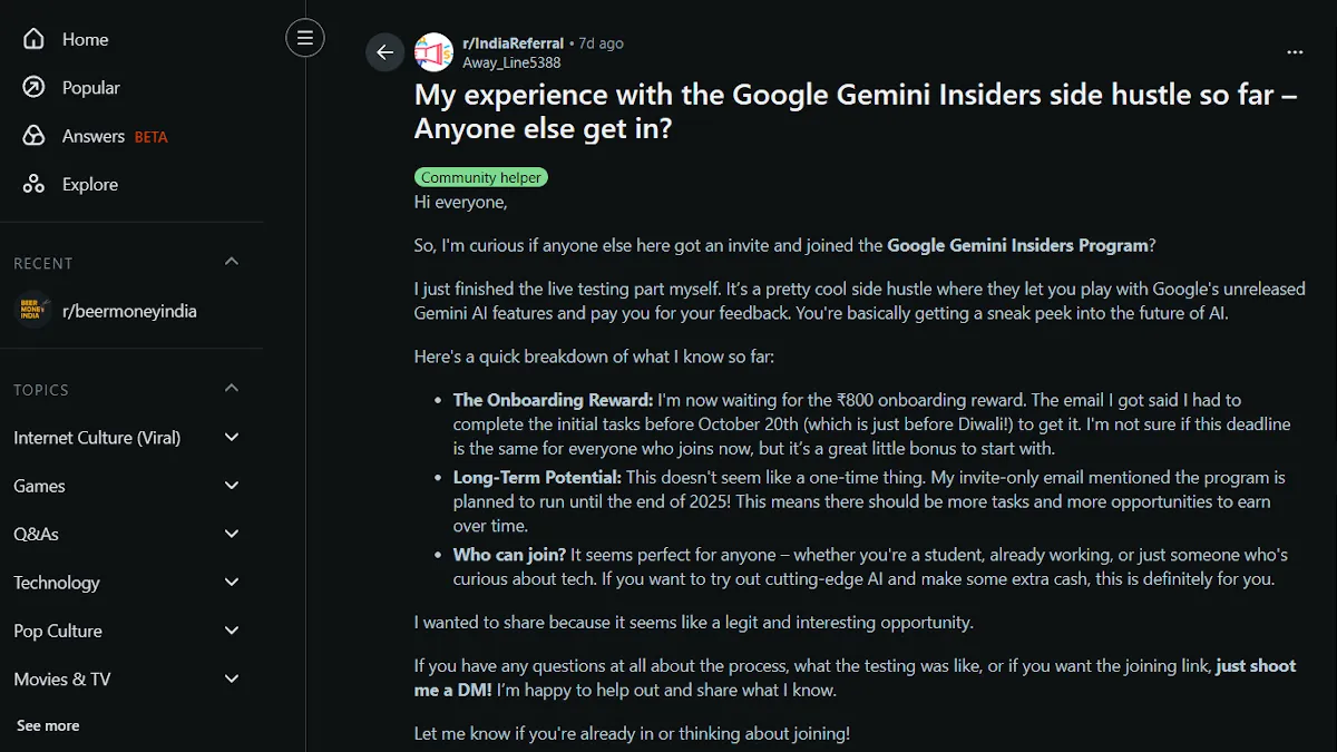 Gemini Insiders Program (Earn up to ₹20,000) | Work from Home