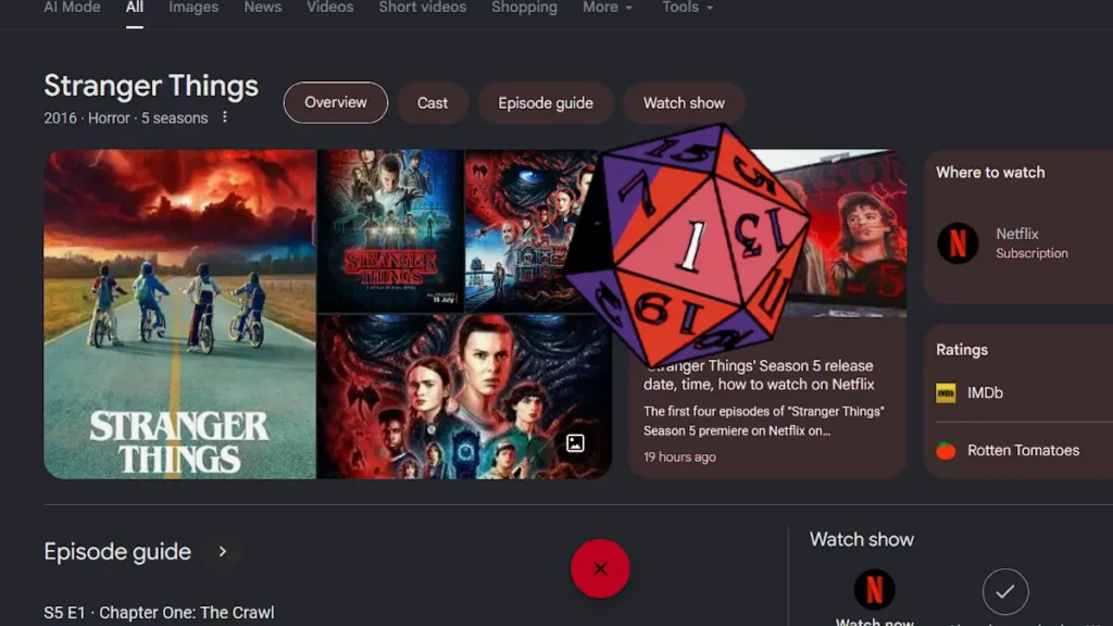 stranger things animation on google